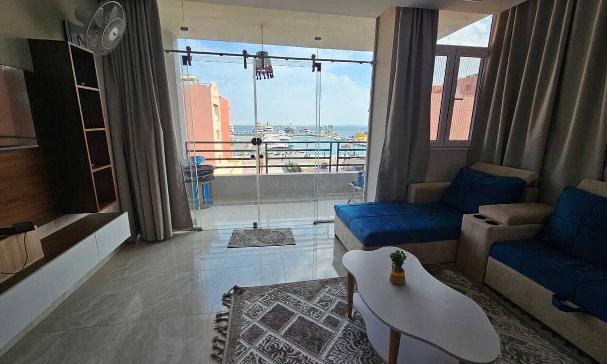 Sheraton Road -Sakkala Apartment | panoramic view of Hurghada Marina. smart-furnished. the apartment A/C
