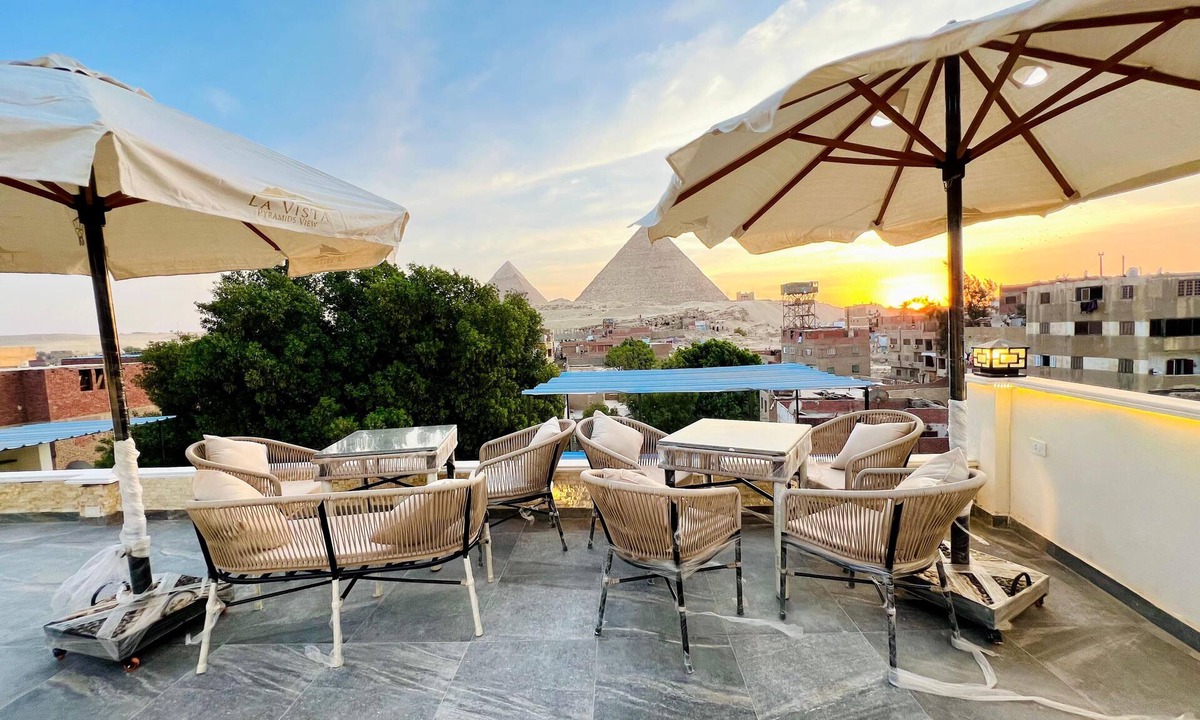 Al Haram House | Watch the Great Pyramids of Giza glow at golden sunset from our rooftop terrace.