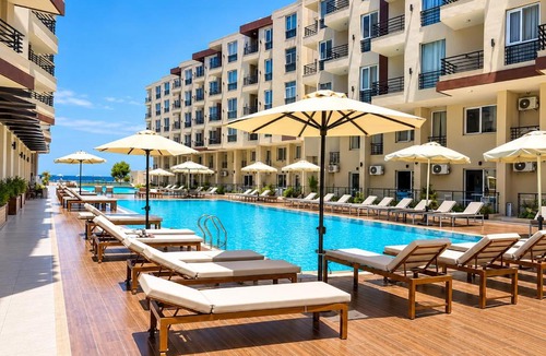 Sakkala Apartment | Aqua Fun Apartment - Sea & Pool Views, Private Beach