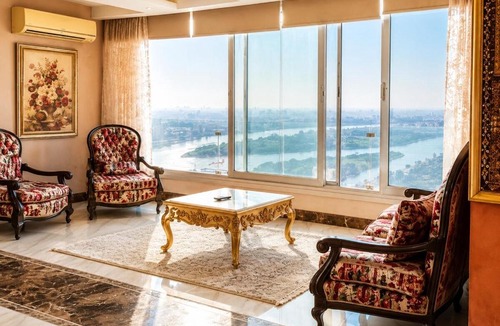Maadi Apartment | Nile Front 3BR Maadi Balcony & Stunning Views Jacuzzi in Select Units