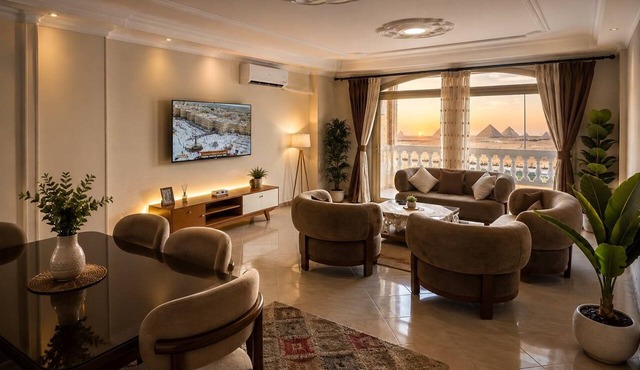 3-bedroom luxury apartment with AC infront of Giza pyramids in Giza Governorate