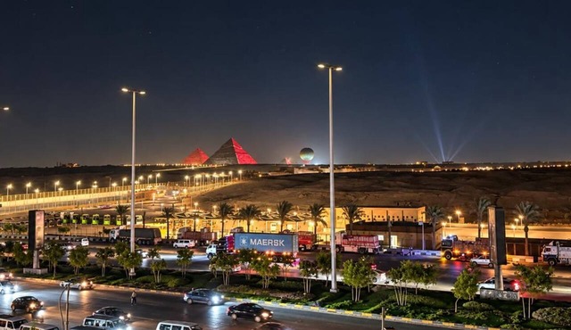 Hotel apartment view pyramids in Giza Governorate