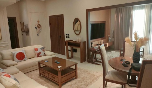 luxury apartment with private rooftop overlooking a stunning city center view in Cairo