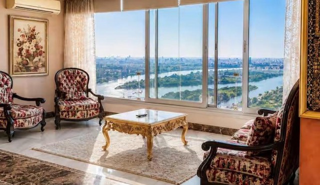 Nile Front 3BR Maadi Balcony & Stunning Views Jacuzzi in Select Units in Cairo