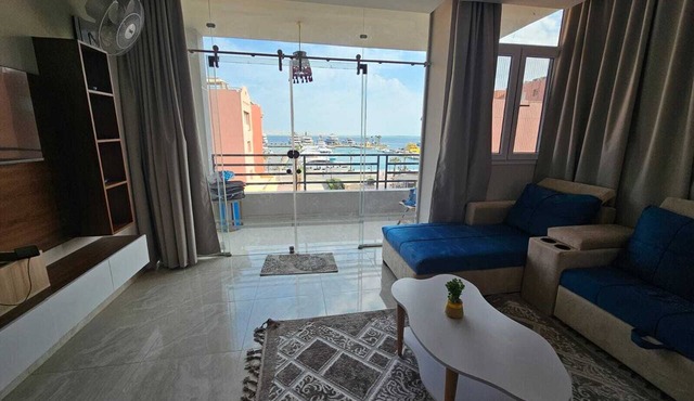 panoramic view of Hurghada Marina. smart-furnished. the apartment A/C