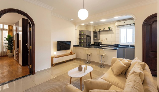 Quiet Japandi 1-Bedroom Apt - Prime Zamalek
