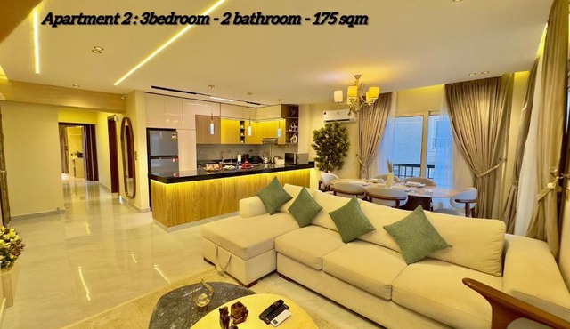Ultra Luxury 3BR with Pools ,Sports ,Dining in Gated compound, Close to all sites