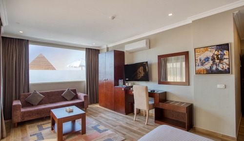 Luxury Suite with Panoramic Pyramids View & Balcony