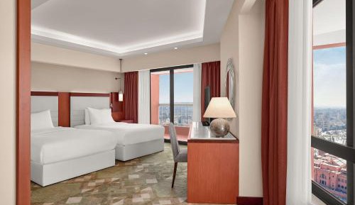 Twin Corner Room with City View