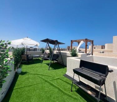 Sidi Abd El-Rahman Resort | Premium 2 BR Chalet with Private Rooftop - Marseilia Beach 4 - Families Only